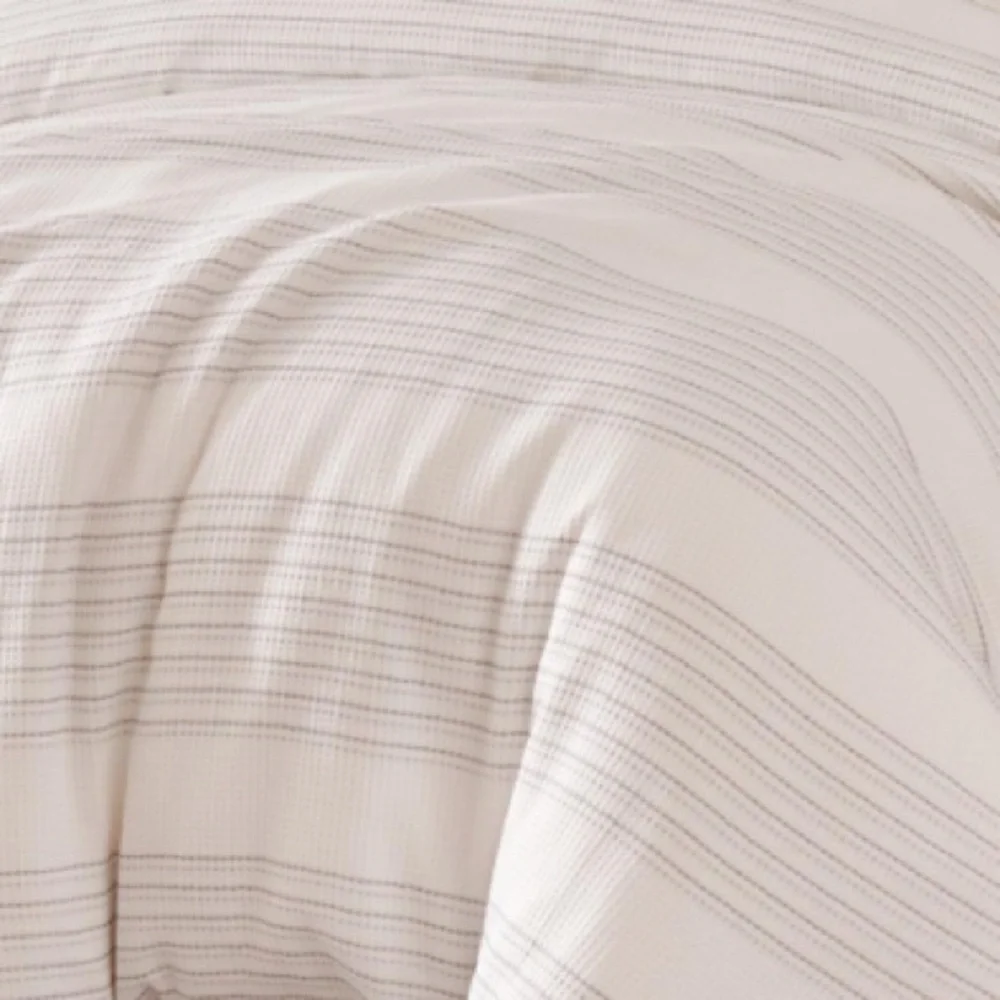 Striped Duvet Bedding 2pc Set Gray-TWIN
